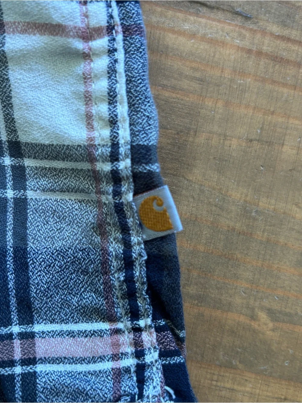 Carhartt Fairview Plaid Flannel Shirt-Roll Tab Sleeves-Pink/Blue/White-Women's L